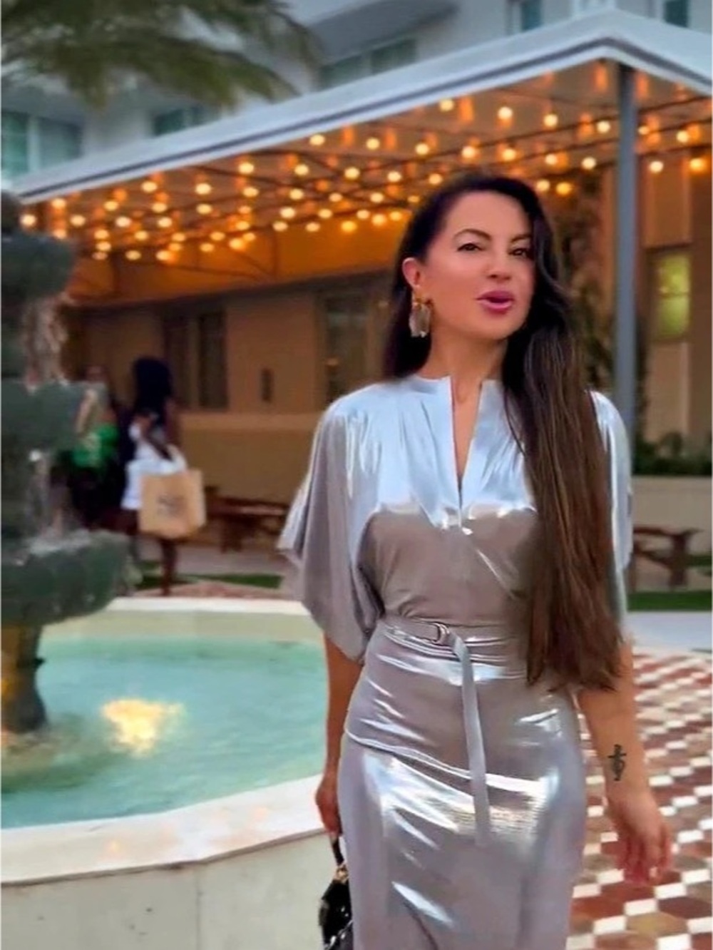 Norma KAMALI Silver Metallic Midi Dress Like New